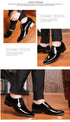 Elegant Oxford Dress Shoes for Men - Luxurious Patent Leather Formal Footwear for Weddings and Office Events, Sizes 38-48, Soft Rubber Outsole and Pointed Toe Design